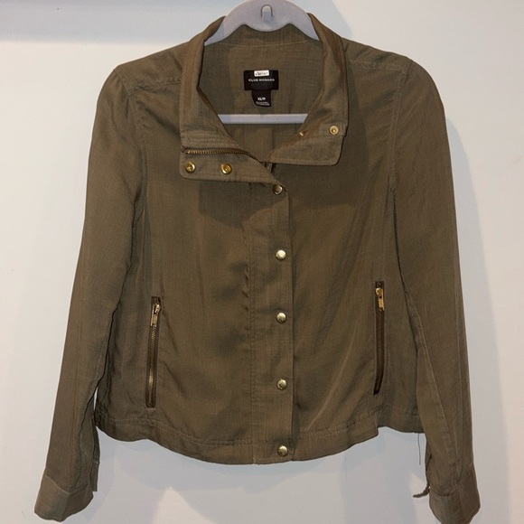 Club Monaco Darby Tencel Utility Shirt Jacket Size XS Olive Green - Picture 2 of 14
